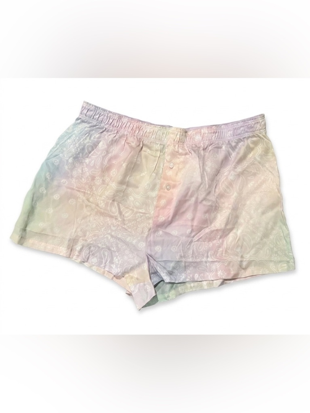 Victorias Secret PINK Satin Sleepshorts Rainbow M NWT